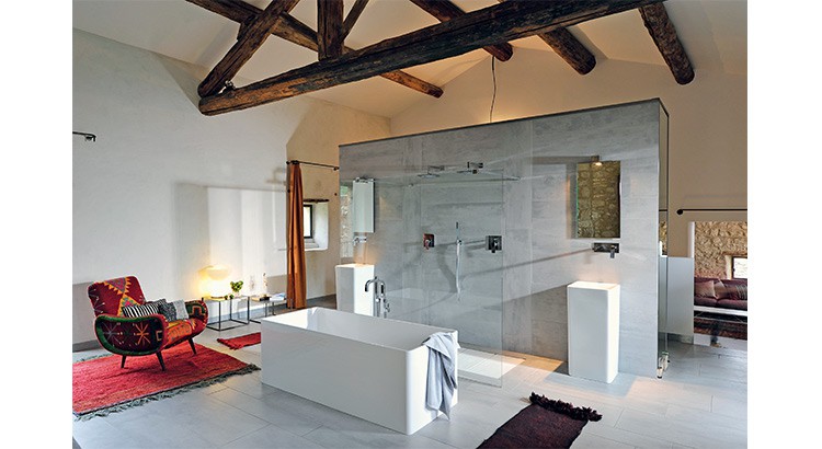 Plan salle de bain ouverte sur chambre