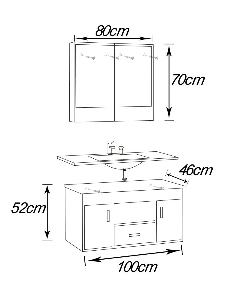 Hauteur standard meuble vasque - fleur de passion